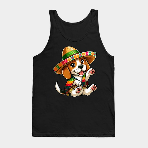 Cinco de Mayo Beagle Dog Fiesta Tank Top by HBfunshirts